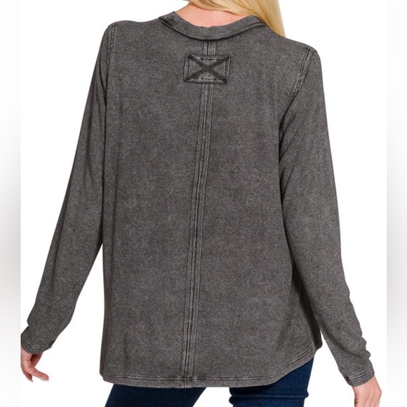 Ash Black Mineral Washed Top - Picture 2 of 3